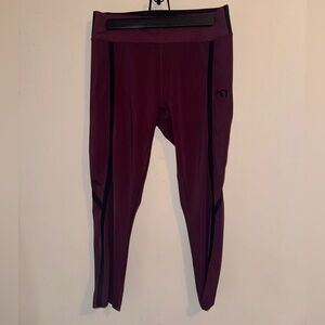 Kari Traa Crop Leggings Burgundy-Red Size Large